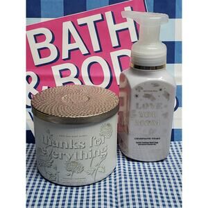 BBW THANKS FOR EVERYTHING Sugared Lemonade Candle Love You Mom Foaming Hand Soap